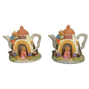 Dezine Moussy Lodge Mini Cottage Mini Teapot 1993 Decoration 3" Removable Lid